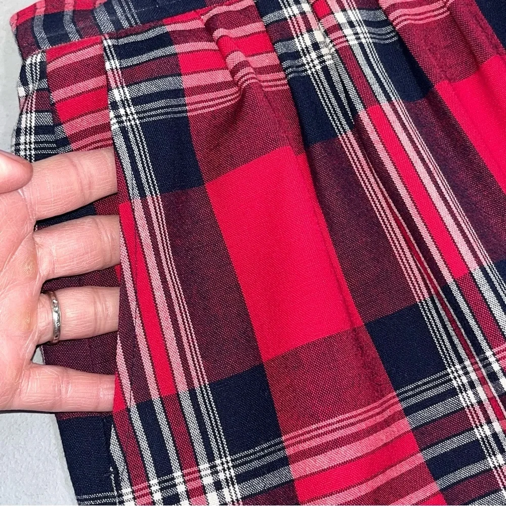 Vintage Pendleton Red Plaid Wool Skirt